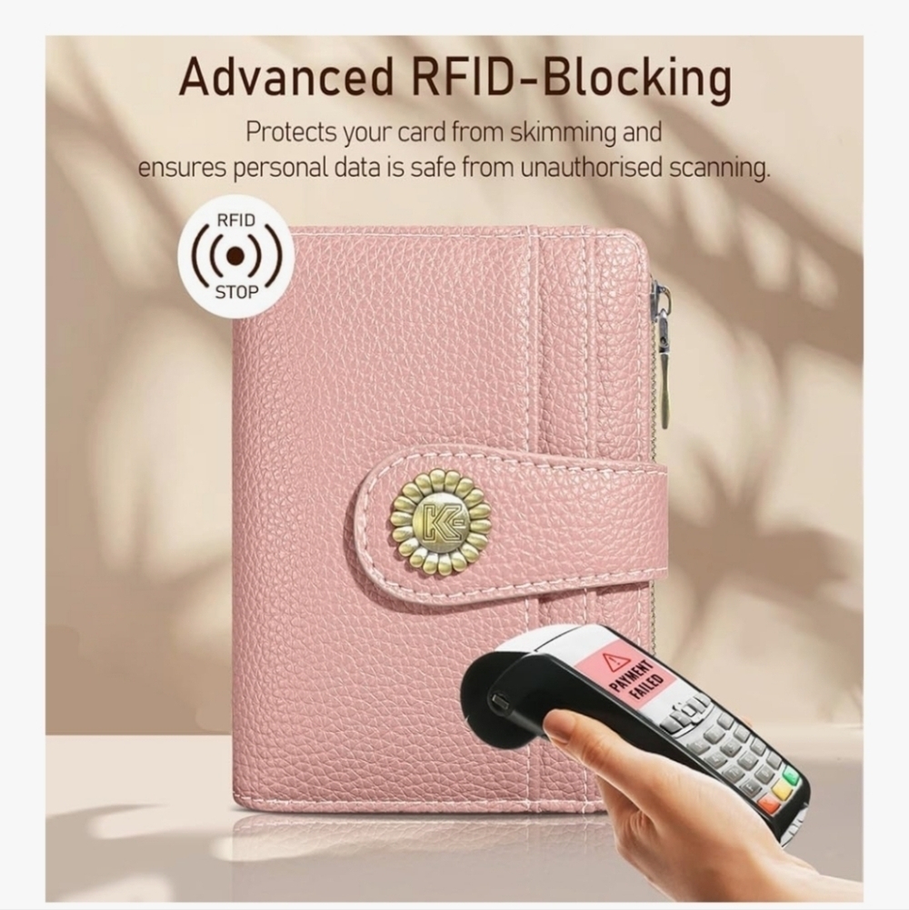 Pink RFID-Blocking Wallet